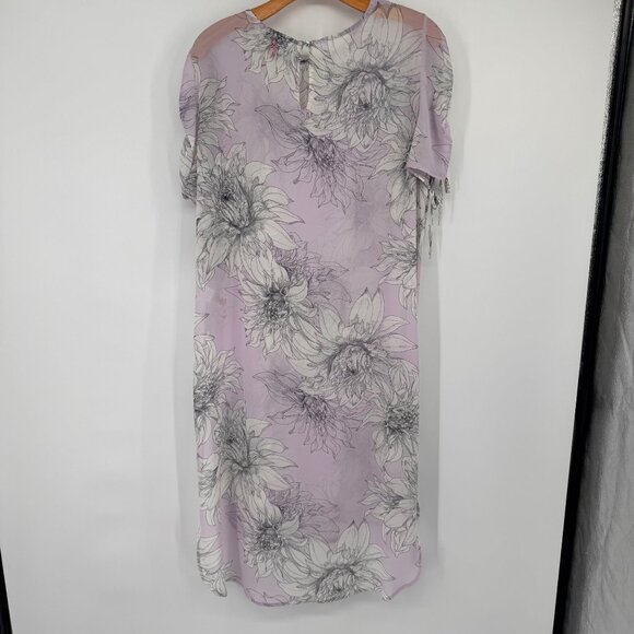 Vince Camuto Floral Print Lilac tunic cover up semi sheer size medium new $99 - Picture 11 of 11